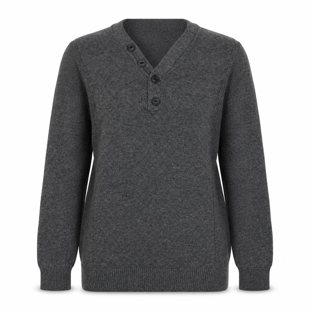NEXT Womens Grey V-Neck Cotton Pullover Jumper Size S