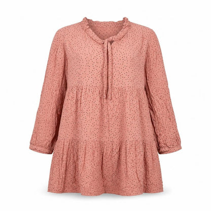 New Look Womens Orange Polka Dot Viscose Trapeze & Swing Size 8 V-Neck Button