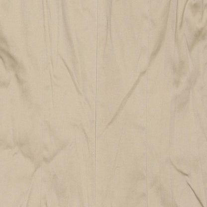 bonprix Womens Beige Cotton Shift Size 10 Square Neck Zip