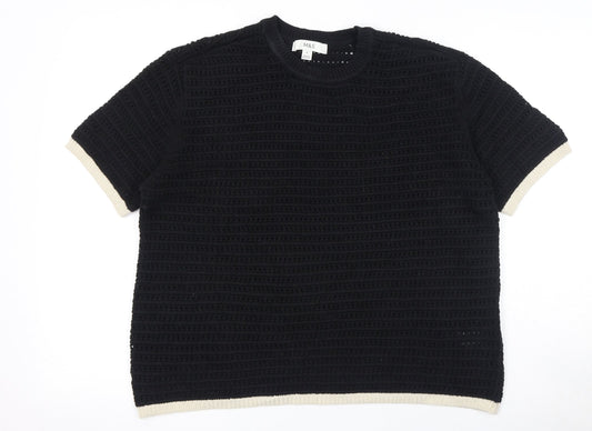 Womens UK Size M Marks and Spencer Black Basic T-Shirt