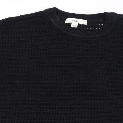 Womens UK Size M Marks and Spencer Black Basic T-Shirt