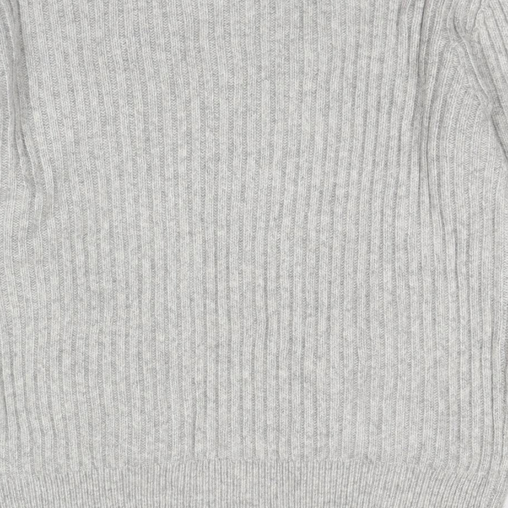 Marks and Spencer Mens Grey Round Neck Polyester Full Zip Jumper Size S Long Sleeve