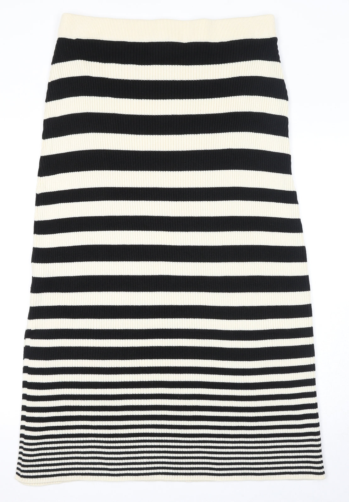 Marks and Spencer Womens Beige Striped Polyester Bandage Skirt Size L