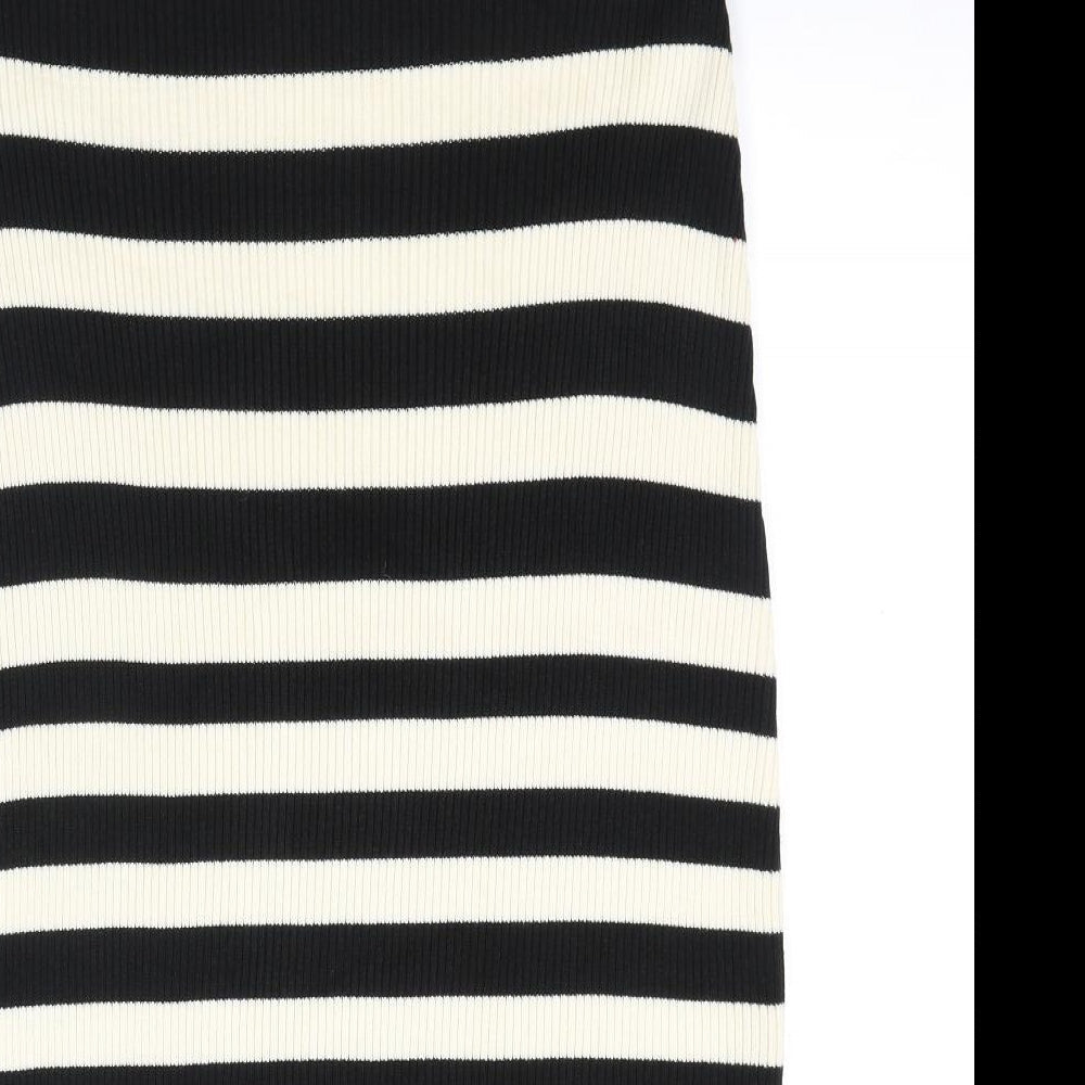 Marks and Spencer Womens Beige Striped Polyester Bandage Skirt Size L