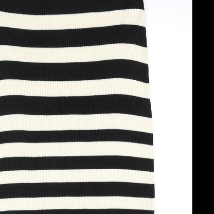 Marks and Spencer Womens Beige Striped Polyester Bandage Skirt Size L