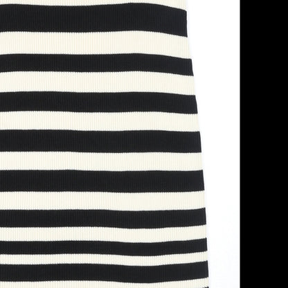 Marks and Spencer Womens Beige Striped Polyester Bandage Skirt Size L