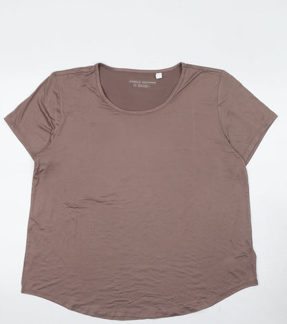Womens UK Size XL Carole Hochman Brown Basic T-Shirt