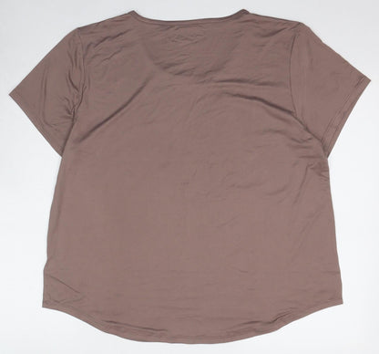 Womens UK Size XL Carole Hochman Brown Basic T-Shirt