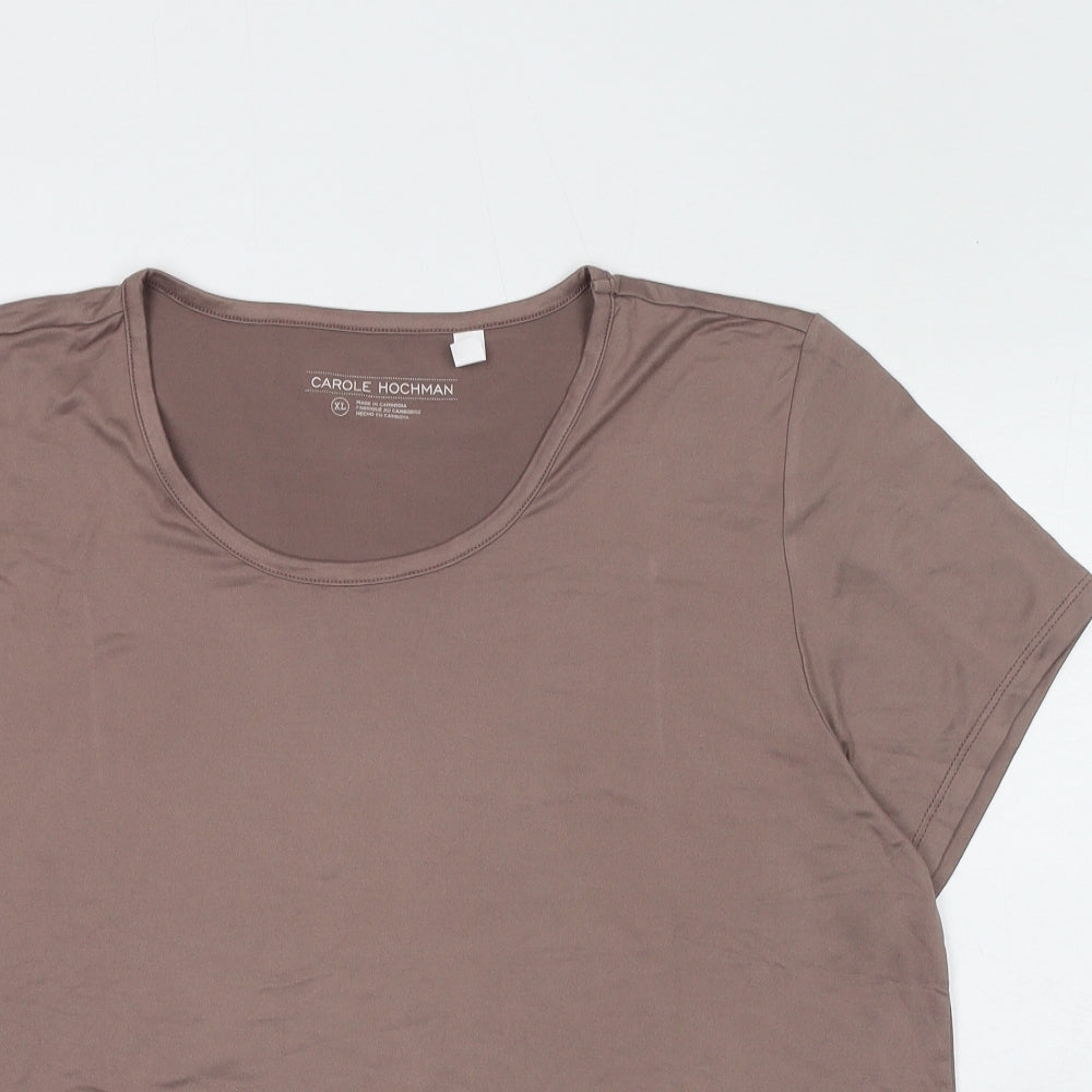 Womens UK Size XL Carole Hochman Brown Basic T-Shirt