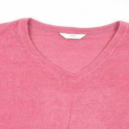Womens UK Size L Marks and Spencer Pink Pullover Jumper