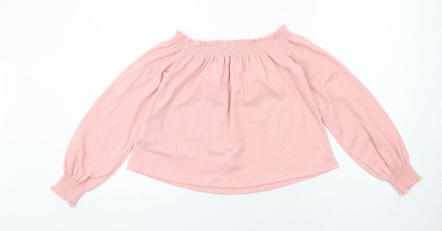 Womens UK Size S H&M Pink Basic Blouse