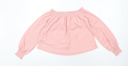 Womens UK Size S H&M Pink Basic Blouse