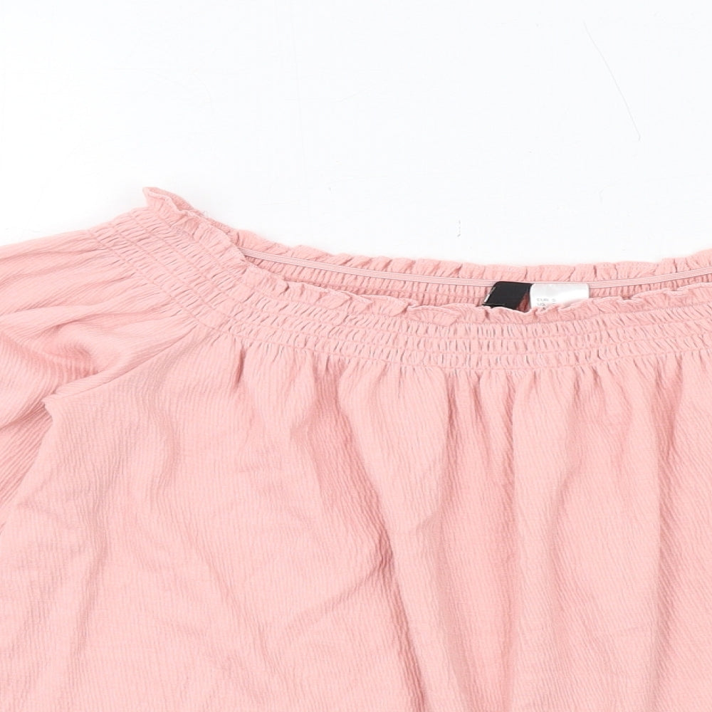 Womens UK Size S H&M Pink Basic Blouse