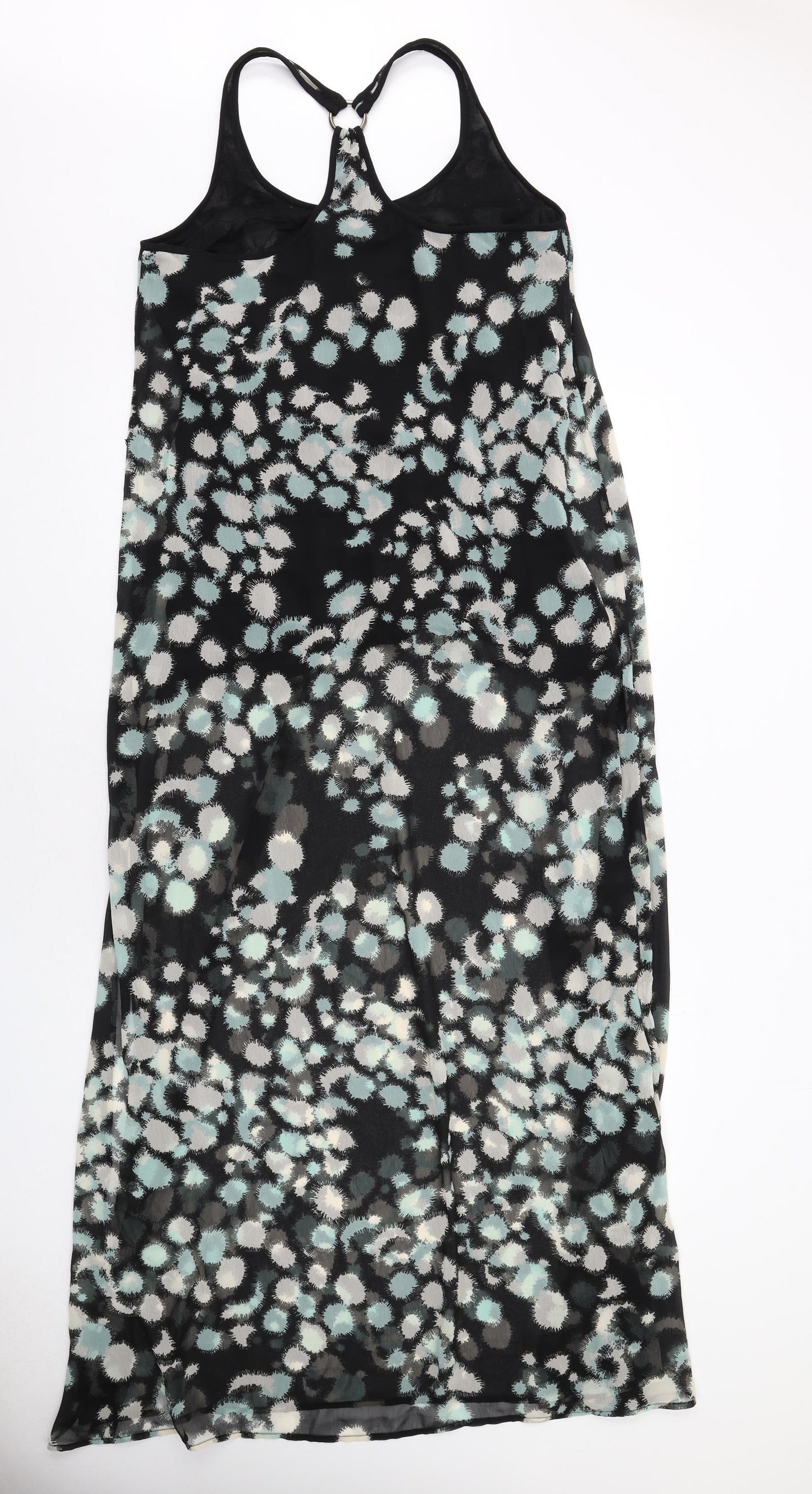 French Connection Womens Black Geometric Polyester Maxi Size M Round Neck Pullover