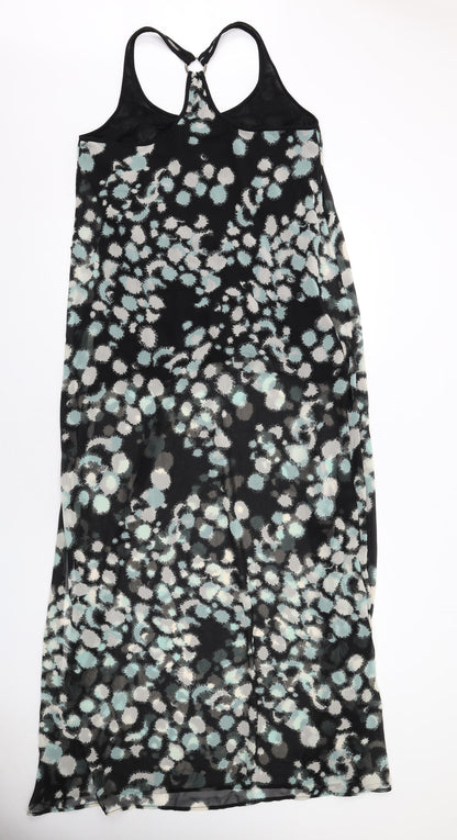 French Connection Womens Black Geometric Polyester Maxi Size M Round Neck Pullover