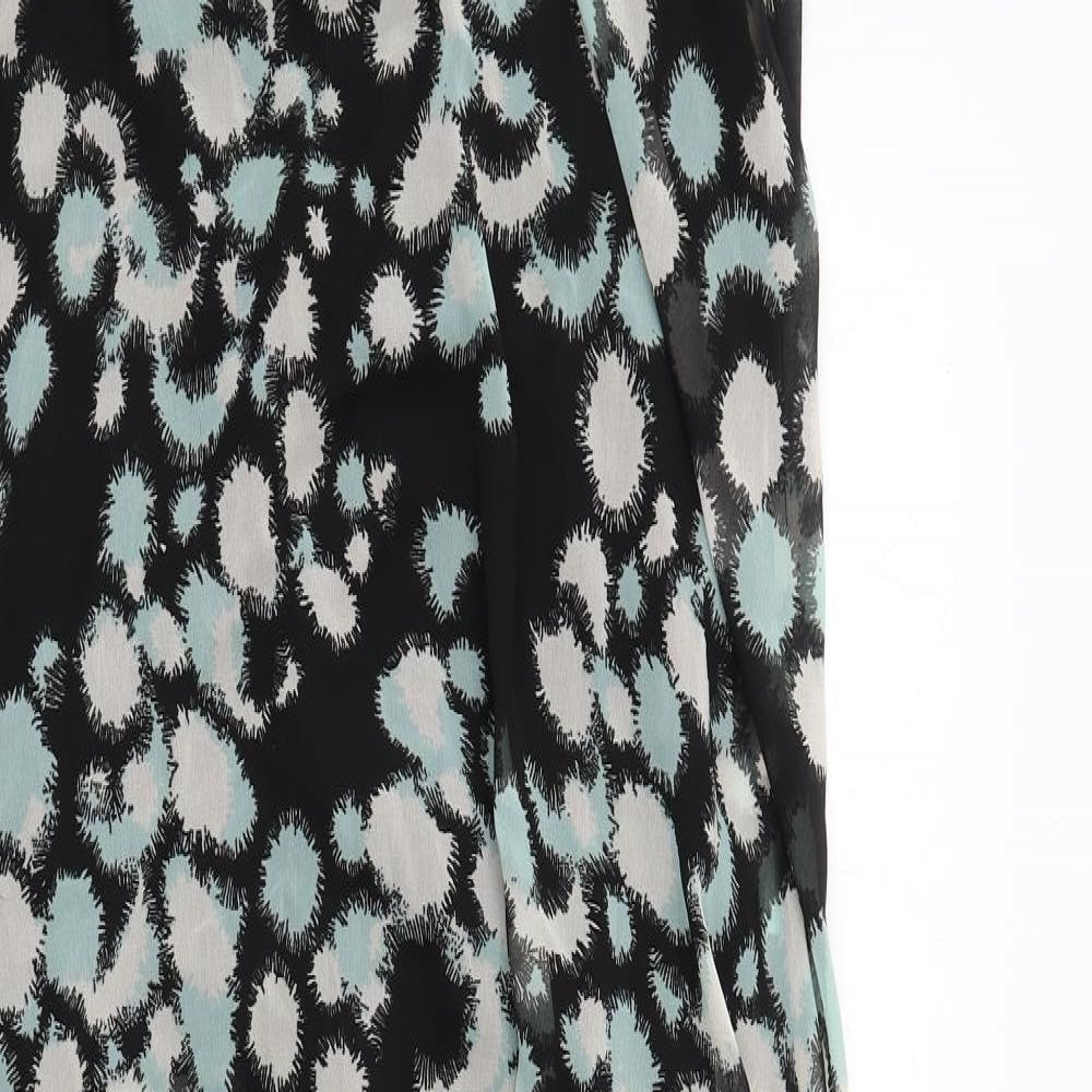 French Connection Womens Black Geometric Polyester Maxi Size M Round Neck Pullover