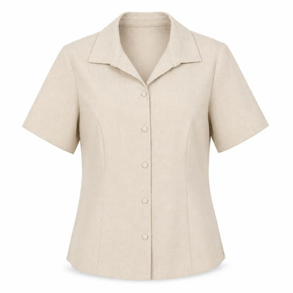 Womens UK Size 10 EWM Beige Basic Button-Up