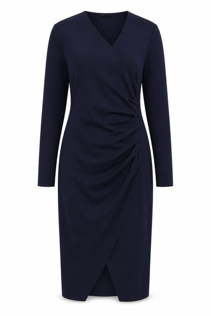 PRETTYLITTLETHING Womens Blue Polyester A-Line Size 14 V-Neck Pullover