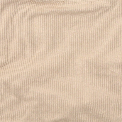 Womens UK Size M Pull&Bear Beige Cropped T-Shirt