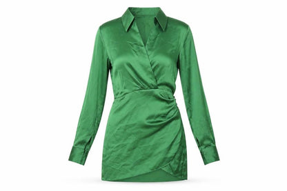 Zara Womens Green Polyester A-Line Size S Collared Zip