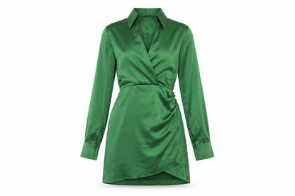 Zara Womens Green Polyester A-Line Size S Collared Zip