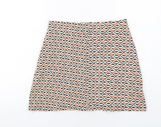 Pull&Bear Womens Multicoloured Geometric Polyester A-Line Skirt Size M