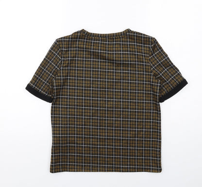 Womens UK Size S Zara Black Basic Blouse