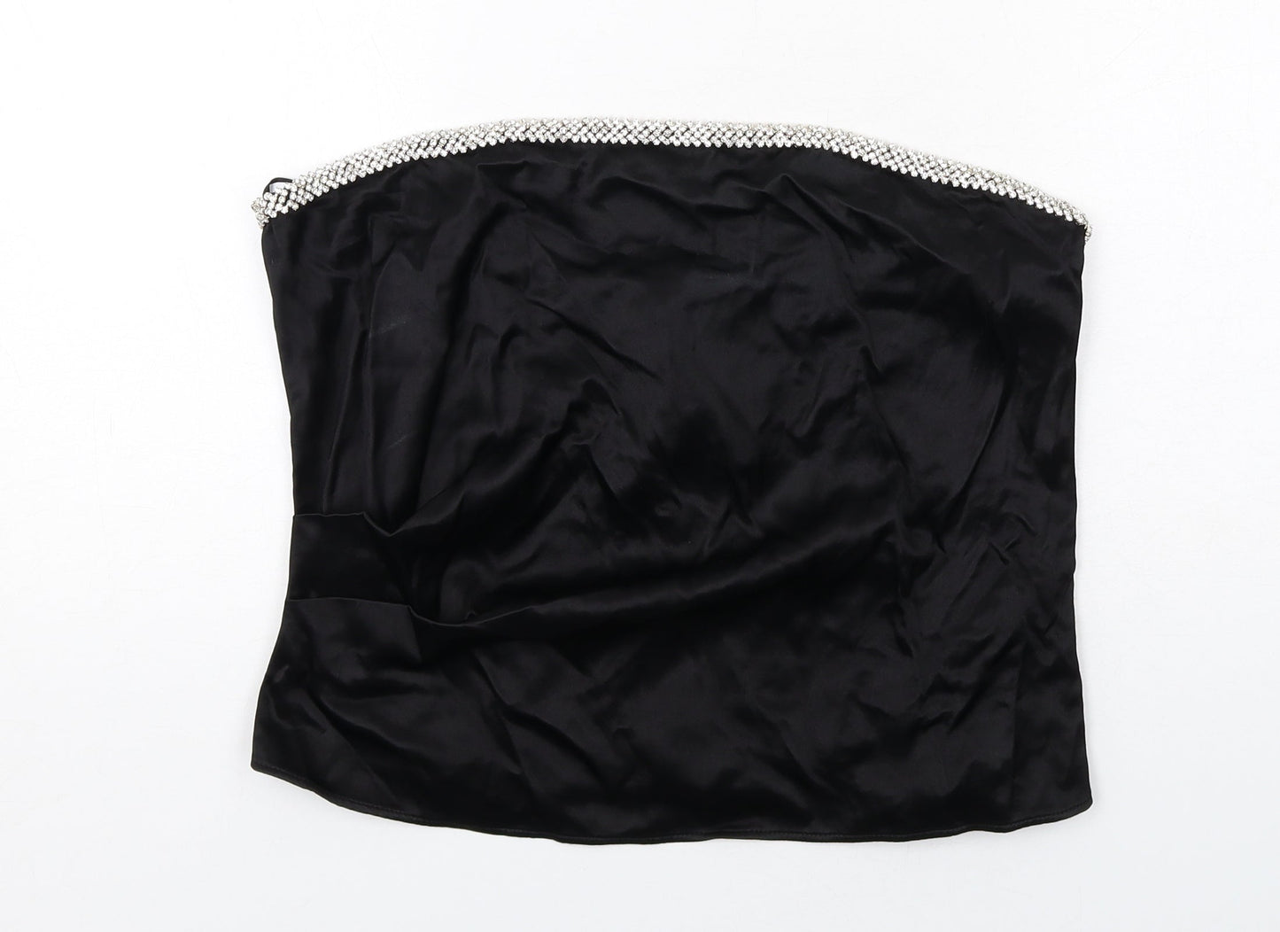 Womens UK Size 2XL Zara Black Cropped Blouse