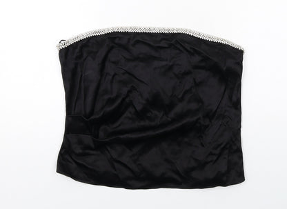 Womens UK Size 2XL Zara Black Cropped Blouse