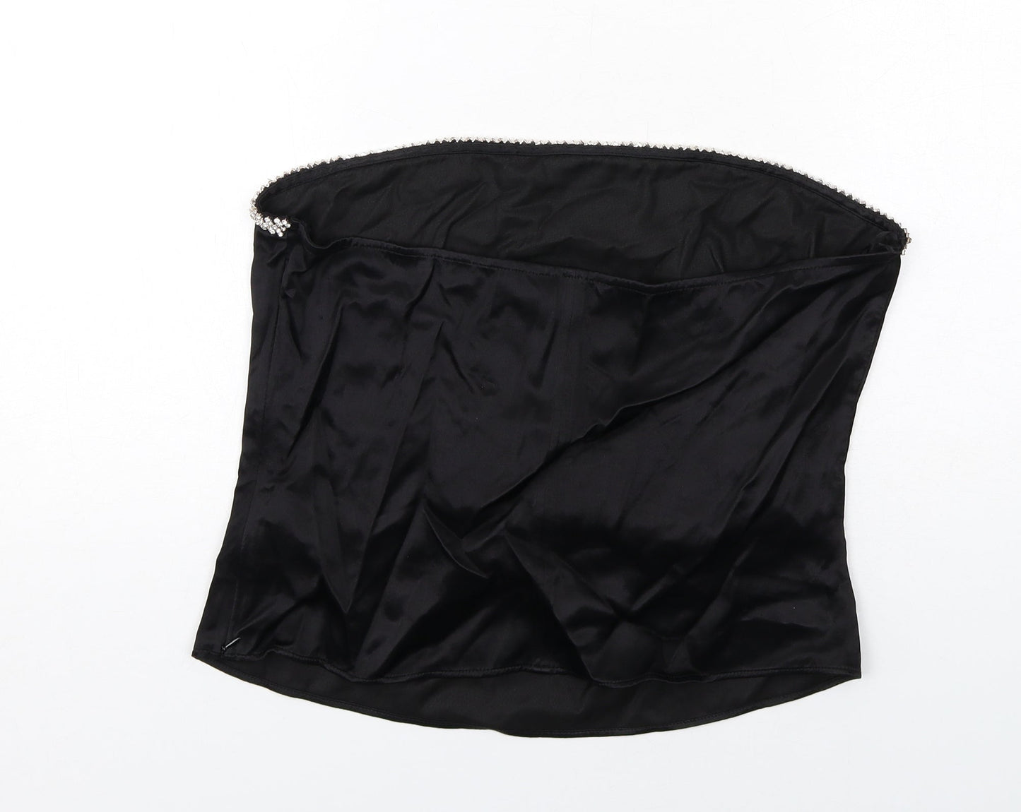 Womens UK Size 2XL Zara Black Cropped Blouse