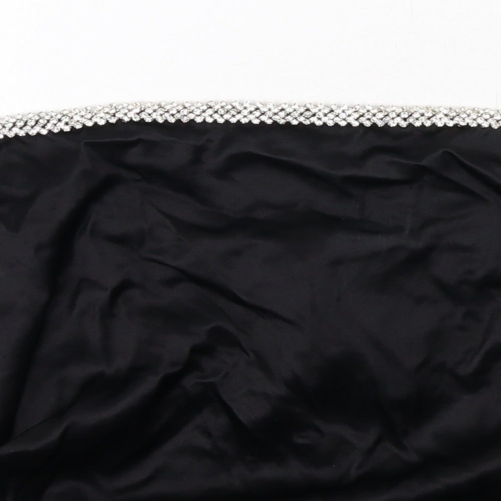 Womens UK Size 2XL Zara Black Cropped Blouse