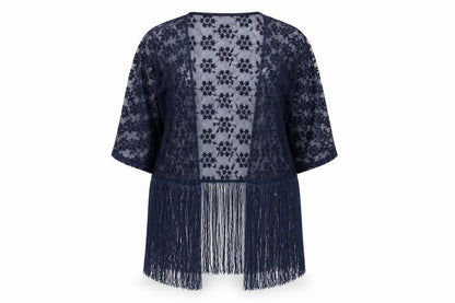 H&M Womens Blue Polyamide Kimono Blouse Size S V-Neck