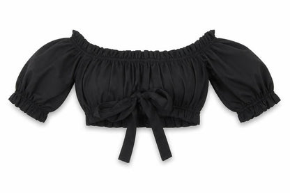 Womens UK Size 10 PRETTYLITTLETHING Black Cropped Blouse
