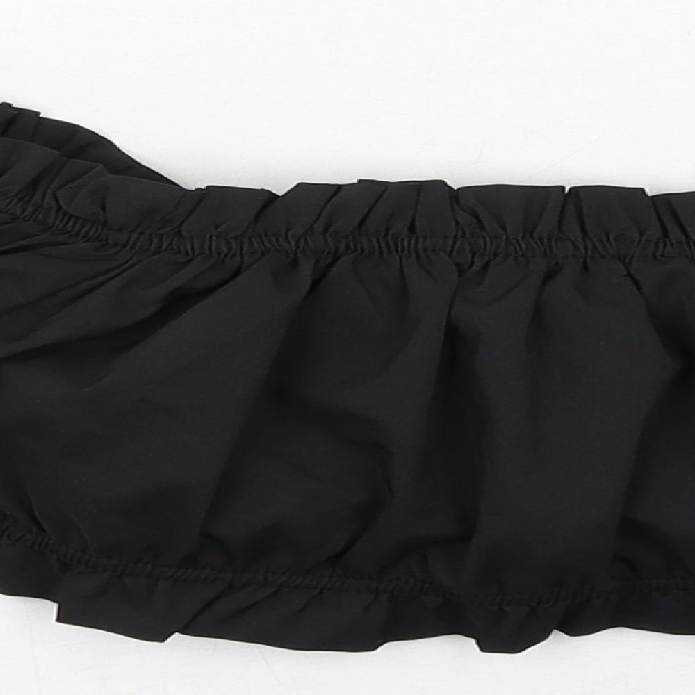 Womens UK Size 10 PRETTYLITTLETHING Black Cropped Blouse