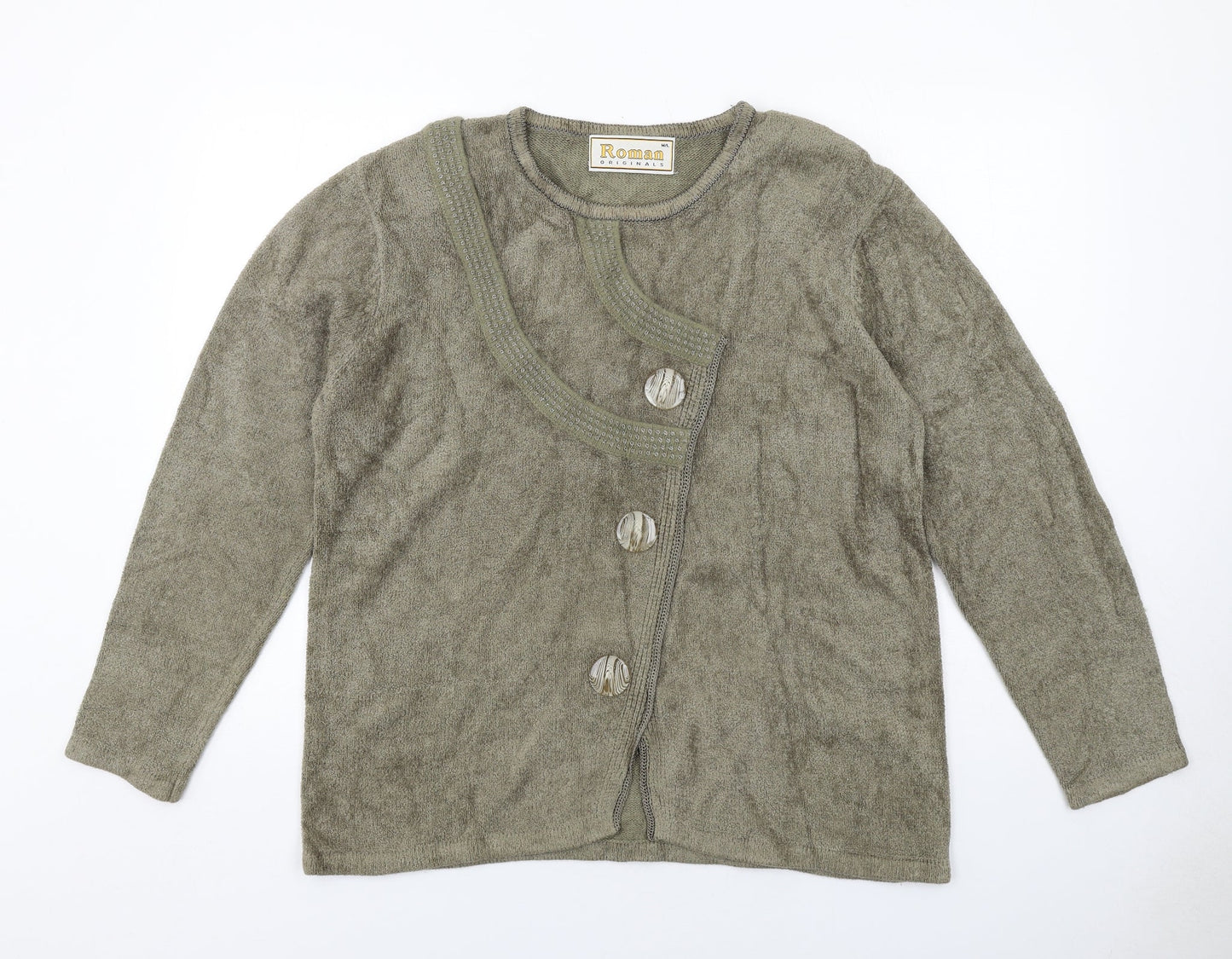 Womens UK Size M Roman Green Cardigan Jumper