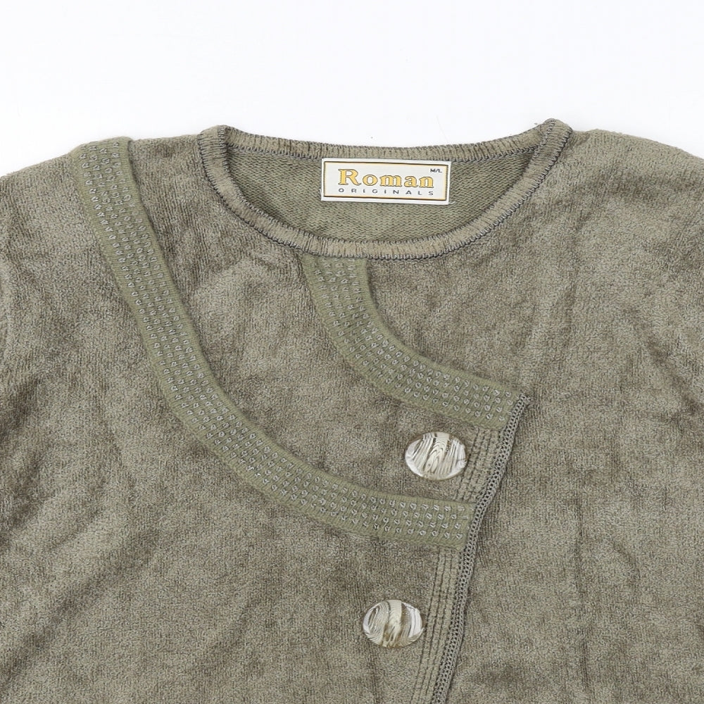 Womens UK Size M Roman Green Cardigan Jumper