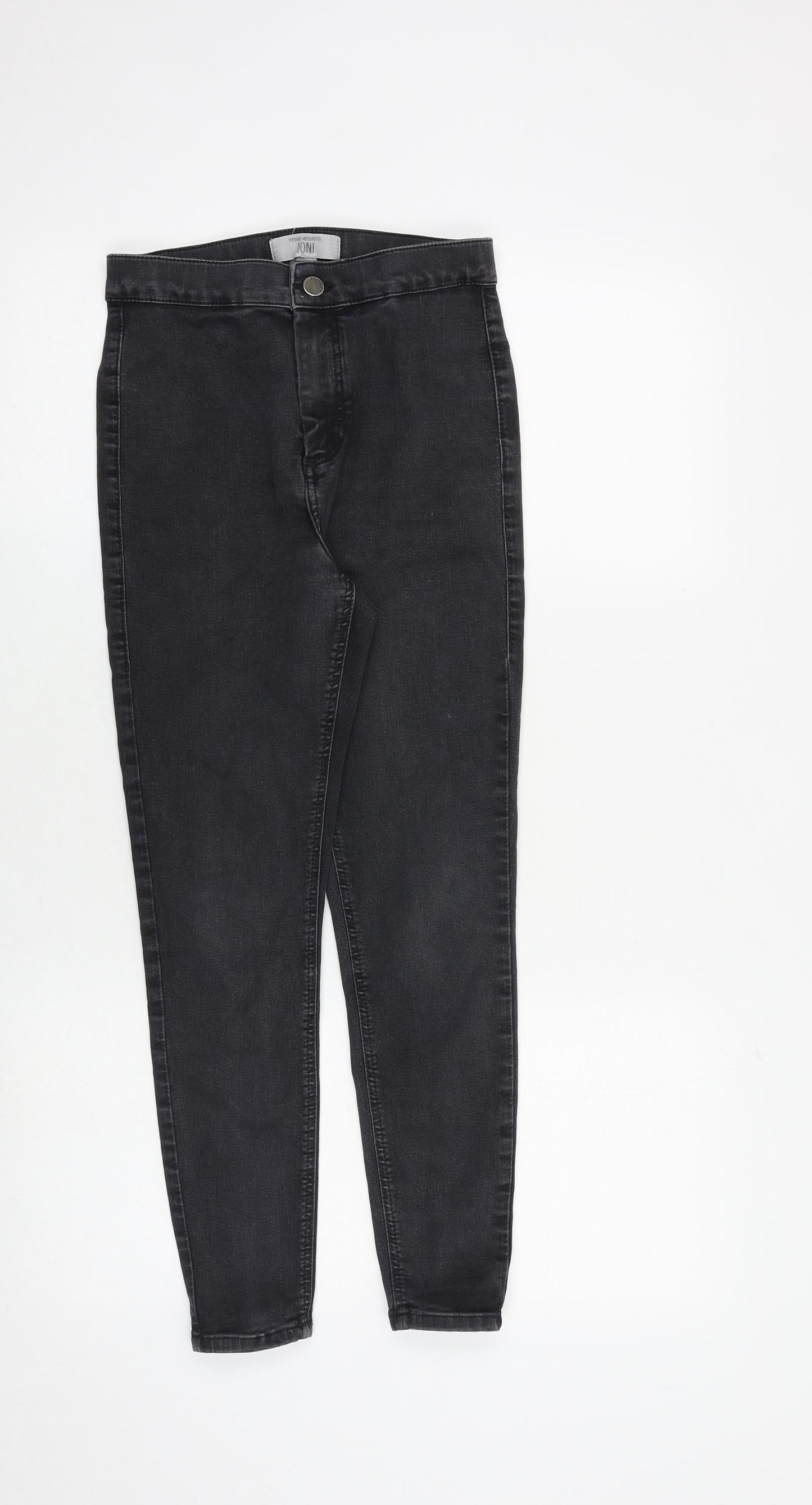 Topshop Womens Grey Cotton Skinny Jeans Size 24 in Slim Zip