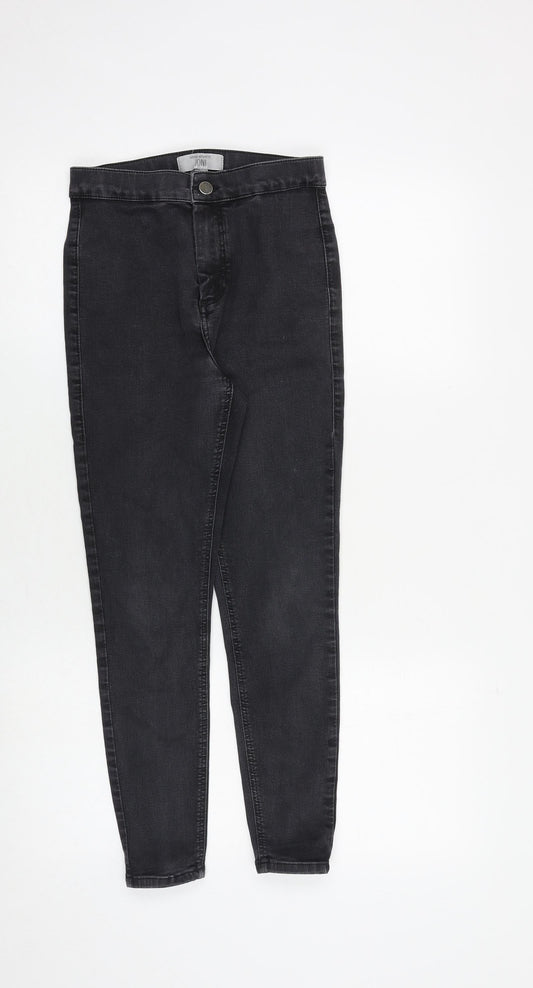 Topshop Womens Grey Cotton Skinny Jeans Size 24 in Slim Zip