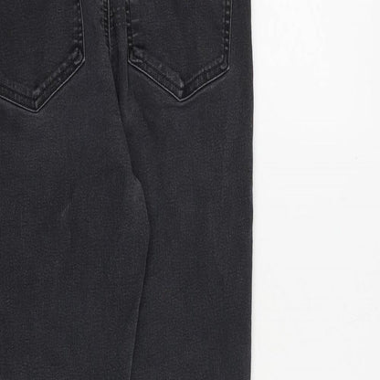 Topshop Womens Grey Cotton Skinny Jeans Size 24 in Slim Zip