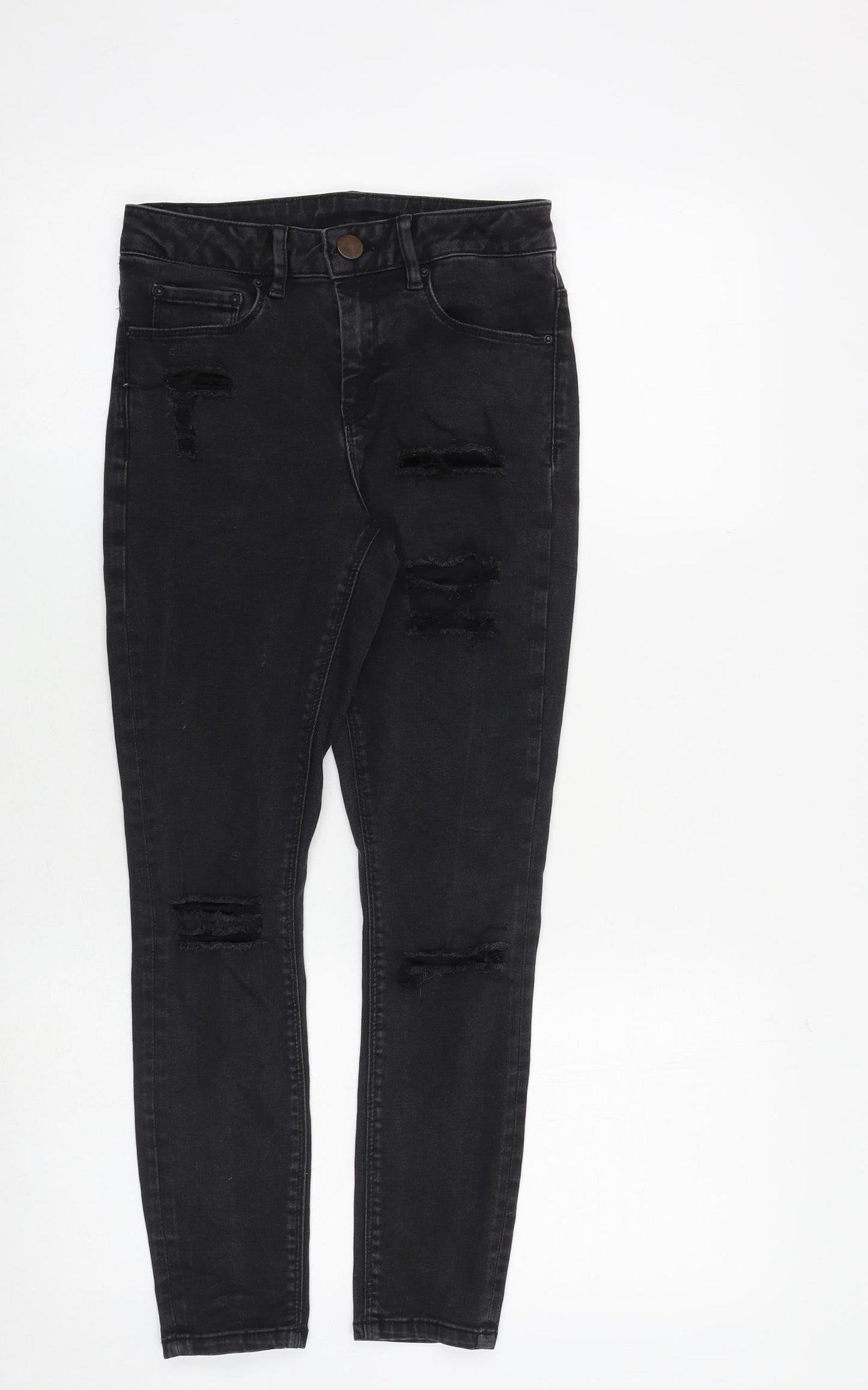 ASOS Womens Black Cotton Skinny Jeans Size 26 in Regular Zip