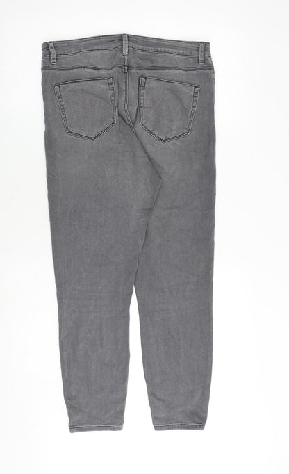 ASOS Womens Grey Cotton Skinny Jeans Size 32 in L30 in Regular Zip