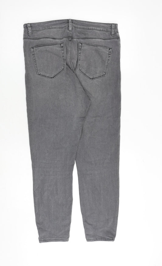 ASOS Womens Grey Cotton Skinny Jeans Size 32 in L30 in Regular Zip