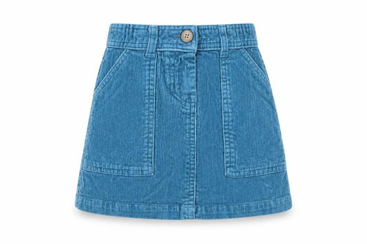 John Lewis Girls Blue 100% Cotton A-Line Skirt Size 5 Years Regular Zip