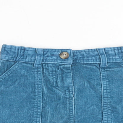 John Lewis Girls Blue 100% Cotton A-Line Skirt Size 5 Years Regular Zip