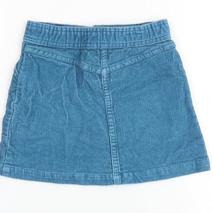 John Lewis Girls Blue 100% Cotton A-Line Skirt Size 5 Years Regular Zip