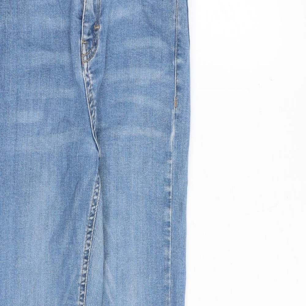 Topshop Womens Blue Cotton Skinny Jeans Size 25 in Regular Zip