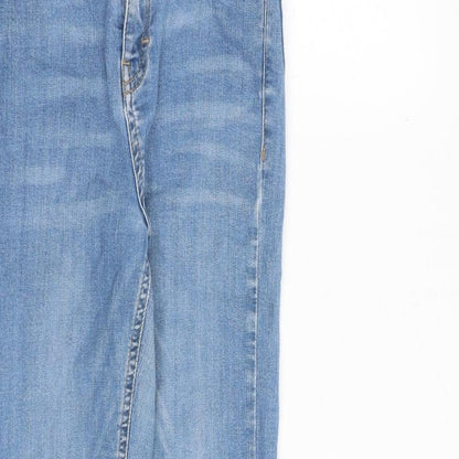Topshop Womens Blue Cotton Skinny Jeans Size 25 in Regular Zip