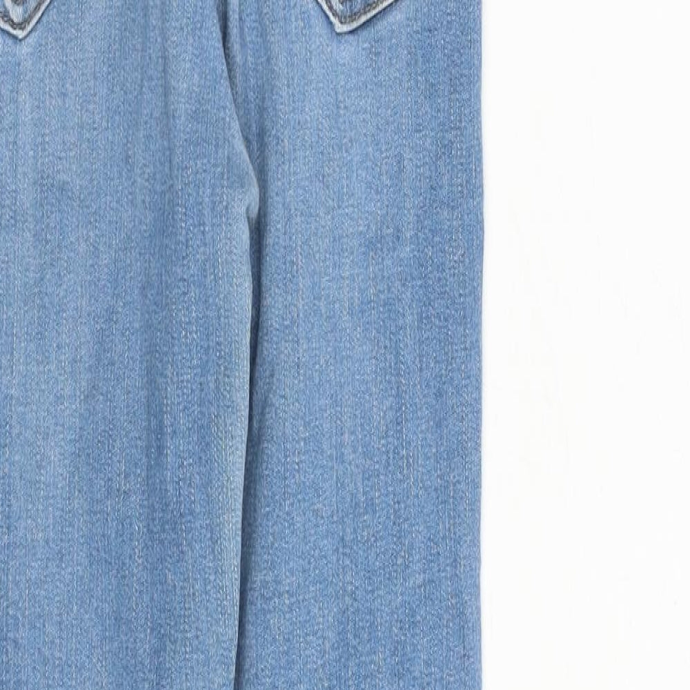 Topshop Womens Blue Cotton Skinny Jeans Size 25 in Regular Zip
