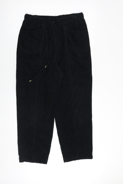Womens UK Size 12 EWM Regular Fit Jogger Black Trousers