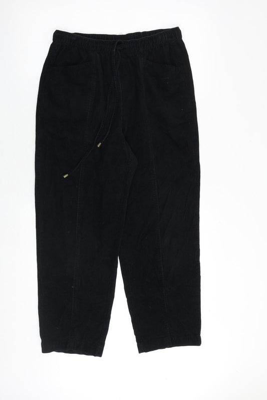 Womens UK Size 12 EWM Regular Fit Jogger Black Trousers
